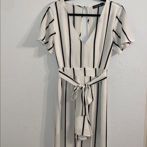 Crystal Sky - White & Black Maxi Overlay Romper 3